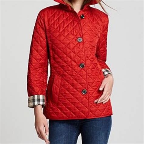 burberry reflective jacket|Burberry red quilted jacket.